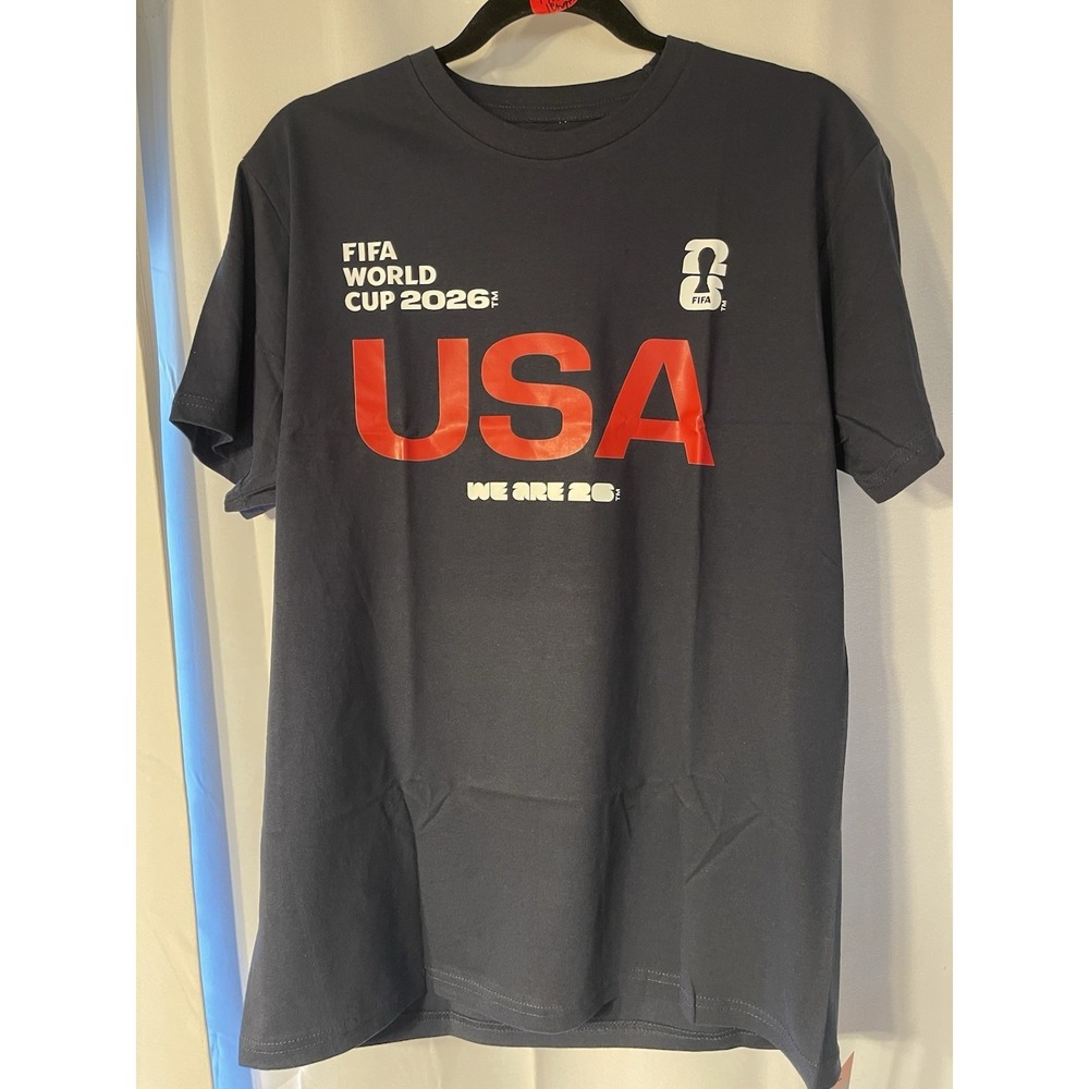 FIFA World Cup 2026 USA Blue Graphic Crew Neck Short Sleeve Tee Men's Medium